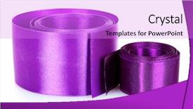  Presentation with gold and purple - Slides with beautiful purple satin ribbon isolated background and a lilac colored foreground