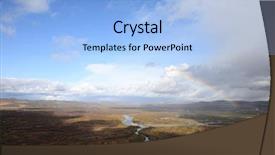  Presentation with rain - Theme consisting of beautiful rainbow after the rain background and a light blue colored foreground