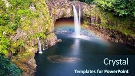  Presentation with falls - Audience pleasing PPT layouts consisting of beautiful-rainbow-falls-in-hilo backdrop and a ocean colored foreground