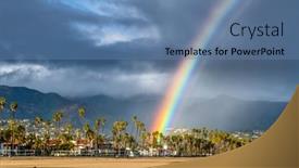  Presentation with santa - Colorful presentation enhanced with beautiful-rainbow-framed-against backdrop and a teal colored foreground