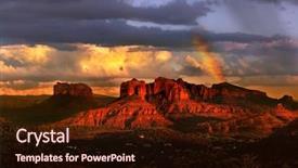  Presentation with sky rainbow - PPT layouts featuring beautiful rainbow in sedona arizona background and a wine colored foreground