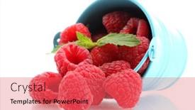  Presentation with white - Theme enhanced with beautiful-raspberries-in-bucket-isolated background and a coral colored foreground