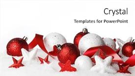  Presentation with christmas red - PPT theme having professional woman swimmer in a starting position background and a light gray colored foreground