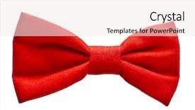  Presentation with red bow - Amazing theme having beautiful red bow isolated on white backdrop and a sky blue colored foreground