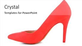 Presentation with shoe - Presentation theme featuring beautiful red female shoe isolated background and a white colored foreground
