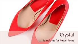 Presentation with red white blue confetti - PPT theme having beautiful red female shoes isolated background and a lemonade colored foreground