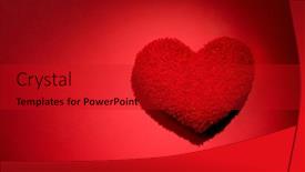  Presentation with design love - PPT theme with beautiful-red-fluffy-heart-shaped background and a crimson colored foreground