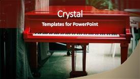  Presentation with piano - PPT layouts having beautiful red grand piano indoor background and a tawny brown colored foreground