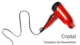  Presentation with red black and white - Slide deck with beautiful red hair dryer background and a white colored foreground