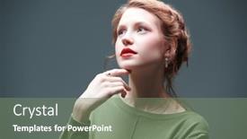  Presentation with feminine - Slides enhanced with beautiful-red-haired-girl-fashion background and a  colored foreground