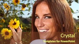  Presentation with real woman hair texture human - Cool new presentation with beautiful red haired woman outdoors backdrop and a  colored foreground