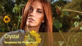  Presentation with outdoors - PPT layouts consisting of beautiful red haired woman outdoors background and a  colored foreground