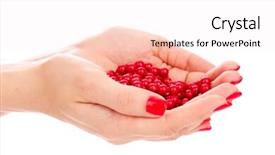  Presentation with pearls - Theme consisting of beautiful red manicure and pearls isolated on white background and a sky blue colored foreground