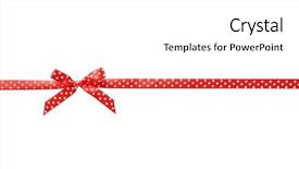  Presentation with red bow - Beautiful slides featuring ribbon with bow on white backdrop and a white colored foreground