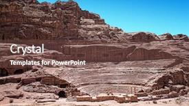  Presentation with petra - Beautiful PPT theme featuring rock formations in petra jordan backdrop and a tawny brown colored foreground