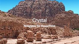  Presentation with petra jordan - Theme featuring rock formations in petra jordan background and a tawny brown colored foreground