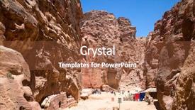  Presentation with petra - Audience pleasing theme consisting of rock formations in petra jordan backdrop and a tawny brown colored foreground