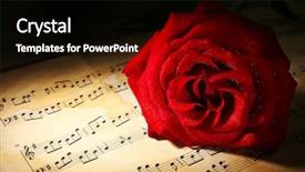  Presentation with sheet music - Amazing presentation theme having beautiful red rose on music backdrop and a black colored foreground