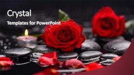  Presentation with candle - Audience pleasing slide set consisting of beautiful red rose petals backdrop and a black colored foreground