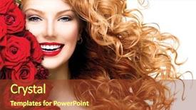  Presentation with curly hair - Audience pleasing slide deck consisting of beautiful red roses hairstyle backdrop and a tawny brown colored foreground