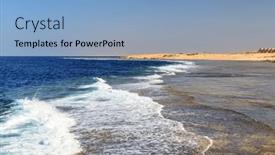  Presentation with sunset coast of the sea - Slide deck featuring beautiful-red-sea-coast background and a  colored foreground