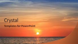  Presentation with sea sun - PPT layouts enhanced with beautiful red sunset background and a coral colored foreground