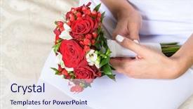  Presentation with wedding roses - Beautiful theme featuring freesia flowers in hands backdrop and a sky blue colored foreground