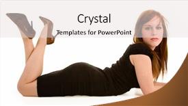  Presentation with lady - Colorful presentation theme enhanced with beautiful redhead lady relaxing backdrop and a light gray colored foreground