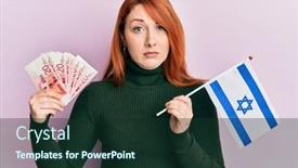  Presentation with israel flag - Theme enhanced with beautiful-redhead-woman-holding-20 background and a tawny brown colored foreground