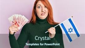  Presentation with israel flag - Slide deck having beautiful-redhead-woman-holding-20 background and a tawny brown colored foreground