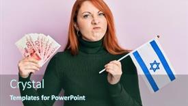  Presentation with israel flag - Audience pleasing presentation theme consisting of beautiful-redhead-woman-holding-20 backdrop and a tawny brown colored foreground