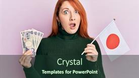  Presentation with japan flag - Slide deck featuring beautiful-redhead-woman-holding-5000 background and a tawny brown colored foreground