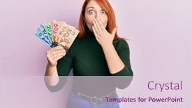 Presentation with canadian - Audience pleasing theme consisting of beautiful-redhead-woman-holding-canadian backdrop and a lemonade colored foreground