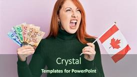  Presentation with canada flag - Amazing presentation having beautiful-redhead-woman-holding-canadian backdrop and a tawny brown colored foreground