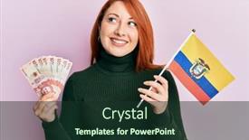  Presentation with colombia - PPT layouts enhanced with beautiful-redhead-woman-holding-colombia background and a tawny brown colored foreground