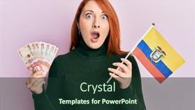  Presentation with colombia - Presentation design consisting of beautiful-redhead-woman-holding-colombia background and a tawny brown colored foreground