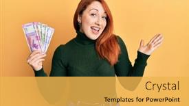  Presentation with indian woman - Slide set featuring beautiful-redhead-woman-holding-indian background and a yellow colored foreground