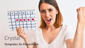  Presentation with anger - Slides enhanced with beautiful-redhead-woman-holding-menstruation background and a lemonade colored foreground