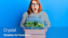  Presentation with fear - Theme enhanced with beautiful-redhead-woman-holding-wooden background and a teal colored foreground