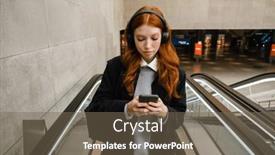  Presentation with wireless - PPT layouts enhanced with beautiful-redhead-woman-in-wireless background and a violet colored foreground