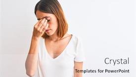  Presentation with frustration - Beautiful theme featuring beautiful-redhead-woman-wearing-casual backdrop and a sky blue colored foreground