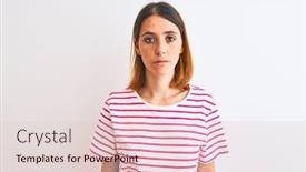  Presentation with pink simple - Slide set enhanced with beautiful-redhead-woman-wearing-casual background and a lemonade colored foreground