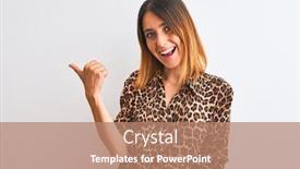  Presentation with animal print - Audience pleasing presentation theme consisting of beautiful-redhead-woman-wearing-elegant backdrop and a coral colored foreground