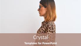  Presentation with animal print - Beautiful slide deck featuring beautiful-redhead-woman-wearing-glasses backdrop and a coral colored foreground