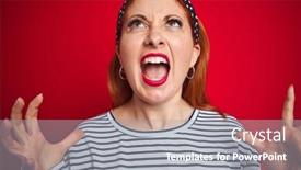  Presentation with navy - Cool new slide deck with beautiful redhead woman wearing striped navy t-shirt standing over isolated red background crazy and mad shouting and yelling with aggressive expression and arms raised frustration concept backdrop and a gray colored foreground