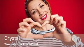  Presentation with navy - Cool new slide deck with red background smiling in love backdrop and a coral colored foreground