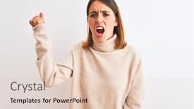  Presentation with anger - Presentation design consisting of beautiful-redhead-woman-wearing-winter background and a lemonade colored foreground