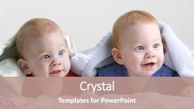  Presentation with babies - Presentation design enhanced with beautiful redheaded twin babies background and a  colored foreground