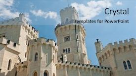  Presentation with renaissance - Colorful slide deck enhanced with beautiful renaissance castle hluboka i the czech republic backdrop and a light blue colored foreground