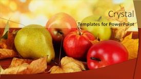  Presentation with pear - Presentation theme with fresh tasty donuts for hanukkah celebration on dark background background and a tawny brown colored foreground